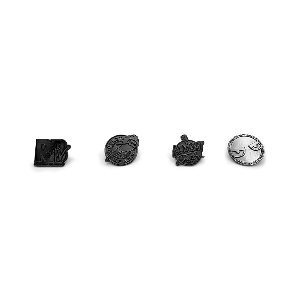 Rocket Beans TV - Black on Black - Bohne & Pin Set