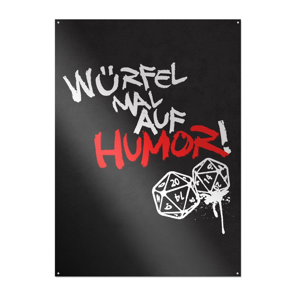 Rocket Beans TV - Würfel auf Humor - Metallschild