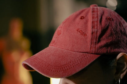 Unisex rktbns "Lost Dad Hat Cap - washed red